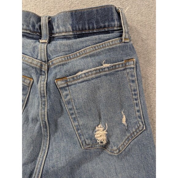 Abercrombie Fitch Jeans Womens Size 2 Blue Distressed '90s Straight High Rise - Picture 12 of 16